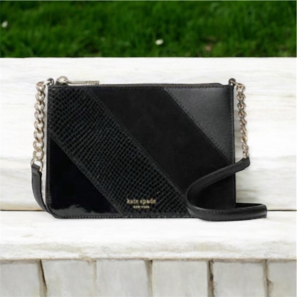 Kate Spade Eva Mixed Material Crossbody, EUC